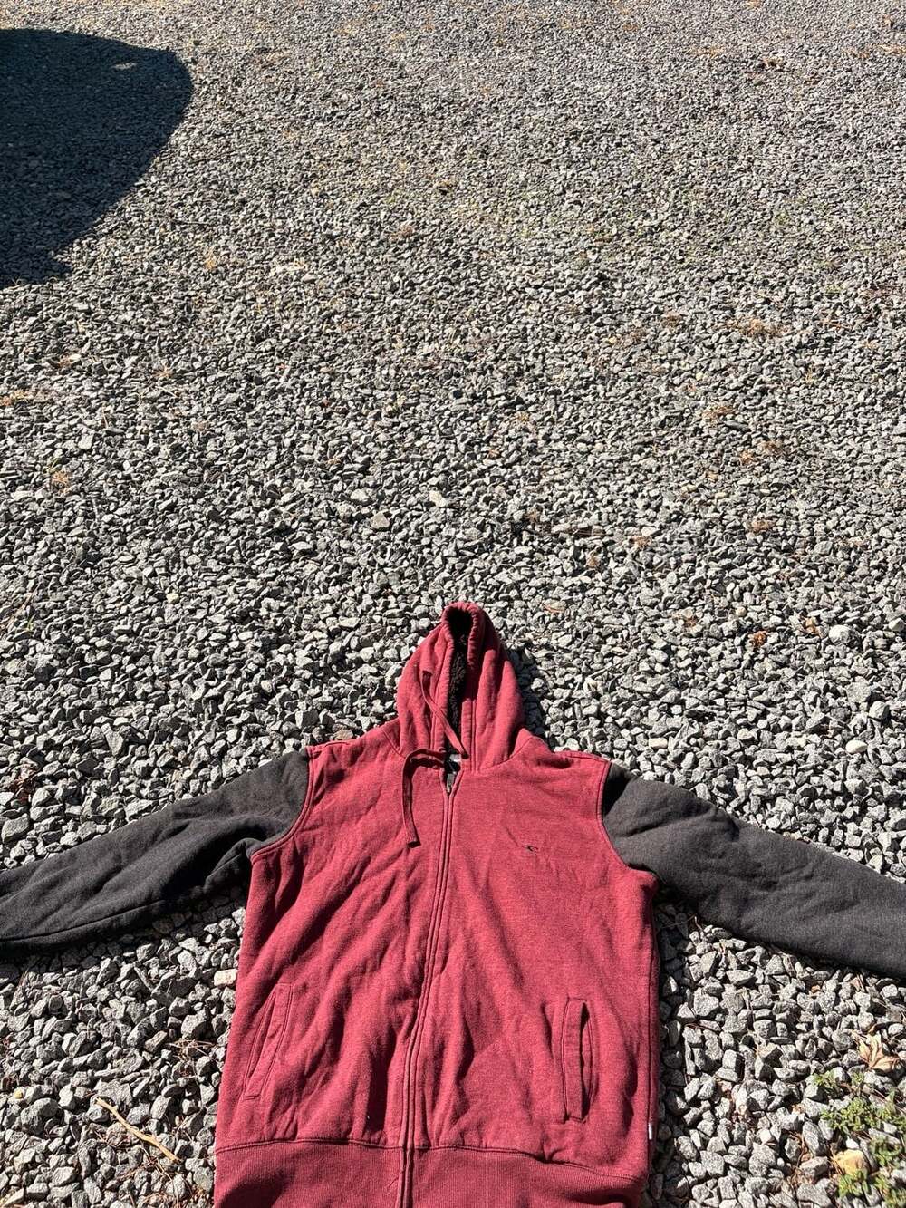 O'Neill Full Zip Sherpa Lined Hoodie Size M Maroon Black